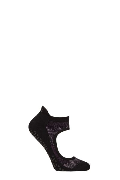 1 Pair Emma Organic Cotton Yoga Socks with Grip Women's - Tavi Noir