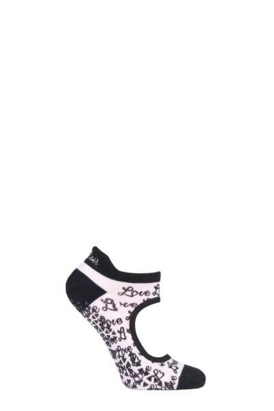 1 Pair Emma Organic Cotton Yoga Socks with Grip Women's - Tavi Noir