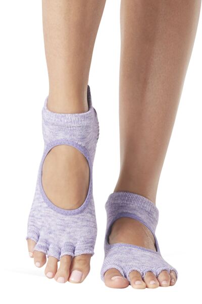1 Pair Bella Half Toe Organic Cotton Open Front Yoga Socks Women's - ToeSox