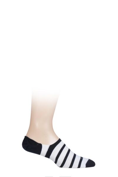 1 Pair Even Stripe Cotton HIgh Cut Invisible Socks Men's - Falke