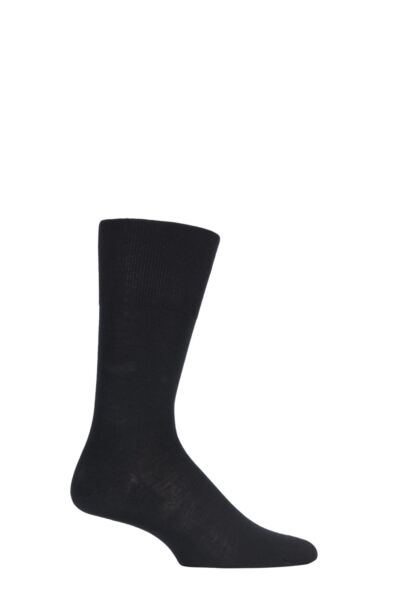1 Pair Airport Plain Virgin Wool and Cotton Business Socks Men's - Falke