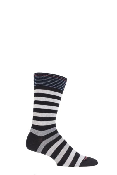1 Pair Blackpool Multi Striped Cotton Socks Men's - Burlington