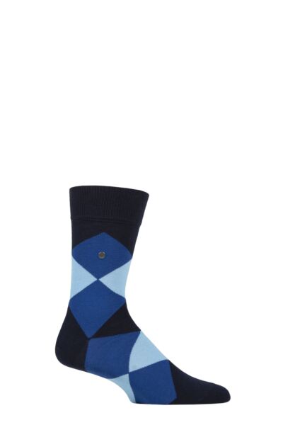 1 Pair Clyde Cotton All Over Blend Argyle Socks Men's - Burlington