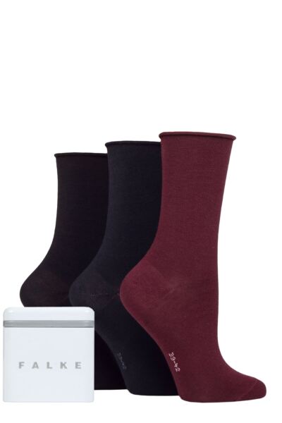 Women's 3 Pair Falke Happy Box Gift Boxed Socks