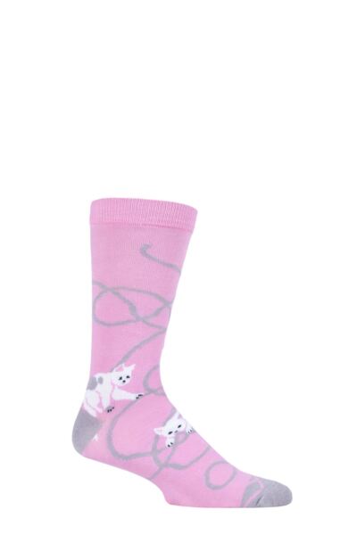 1 Pair Fair Trade Bamboo Kittens Playing Socks Unisex - Shared Earth