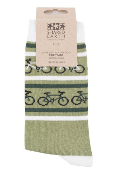 1 Pair Bicycle Fair Trade Bamboo Socks Unisex - Shared Earth