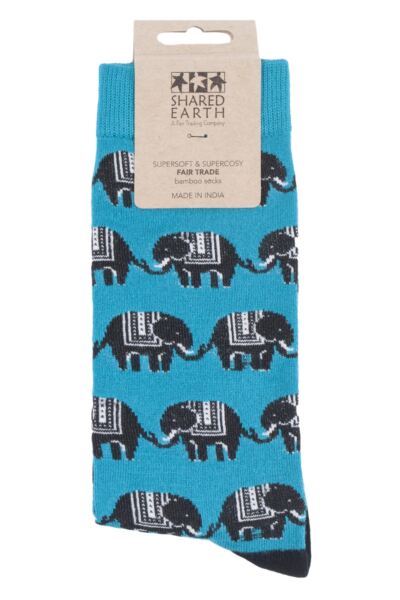 1 Pair Elephants Fair Trade Bamboo Socks Unisex - Shared Earth