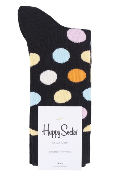 1 Pair Big Dot Combed Cotton Socks Unisex - Happy Socks