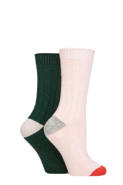 Women's 2 Pair Caroline Gardner Cashmere and Merino Wool Blend Socks