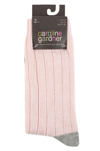 Women's 2 Pair Caroline Gardner Cashmere and Merino Wool Blend Socks