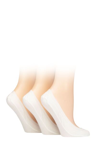 Women's 3 Pair Caroline Gardner Plain Cotton No-Show Shoe Liner Socks