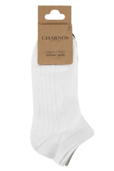 Women's 3 Pair Charnos Organic Cotton Active Trainer Socks