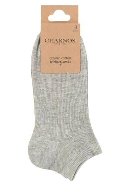 Women's 3 Pair Charnos Organic Cotton Trainer Socks