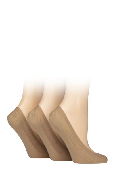 Women's 3 Pair Glenmuir Plain Cotton Shoe Liner Socks