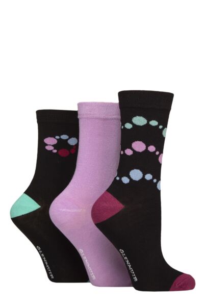 Women's 3 Pair Glenmuir Patterned Bamboo Socks with Christmas Gift Tag