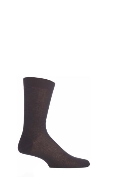 1 Pair Plain 100% Cotton Lisle Socks Men's - Pantherella