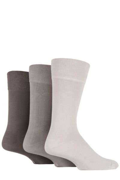 3 Pair Plain Comfort Cuff Socks Men's - Glenmuir
