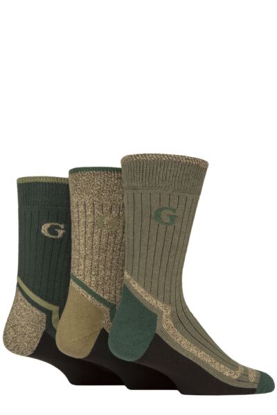Mens 3 Pair Glenmuir Durable Cotton Boot Socks