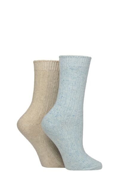 Women's 2 Pair Pringle Silk and Merino Wool Blend Luxury Socks