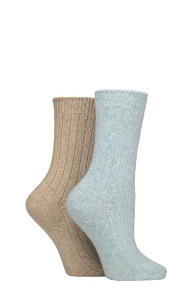 Women's 2 Pair Pringle Silk and Merino Wool Blend Luxury Socks