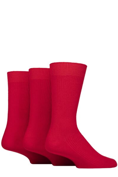 Mens 3 Pair Glenmuir Laird Cotton Ribbed Trouser Socks