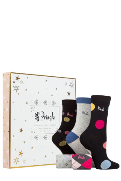 Women's 12 Pair Pringle Sockvent Christmas Advent Calendar