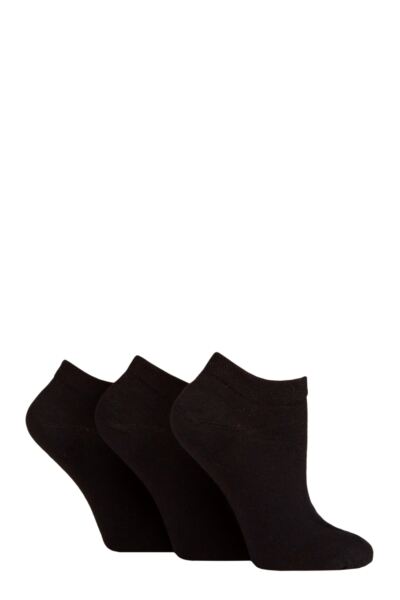 Women's 3 Pair IOMI FootNurse Gentle Grip Diabetic Cotton Trainer Socks