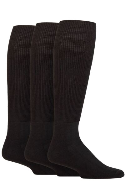Mens and Women's 3 Pair IOMI FootNurse Cushion Foot Bamboo Diabetic Knee High Socks