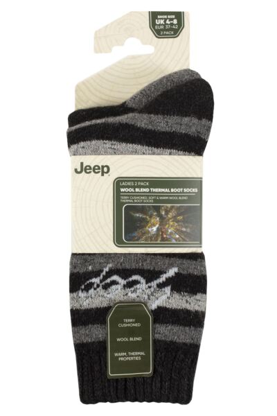 Women's 2 Pair Jeep Wool Blend Thermal Boot Socks