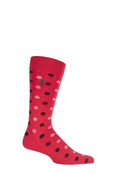 1 Pair 80% Sea Island Cotton Spots Socks Men's - Pringle of Scotland