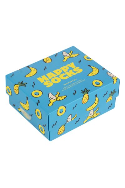 Mens and Women's 2 Pair Happy Socks Fruits Gift Boxed Socks