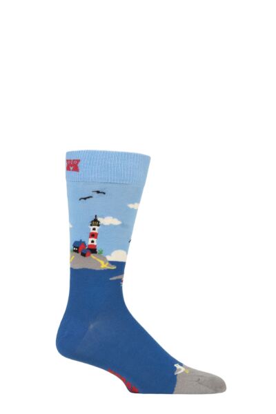 Mens and Women's 1 Pair Happy Socks Lighthouse Socks