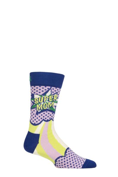 Women's 1 Pair Happy Socks Super Mom Socks