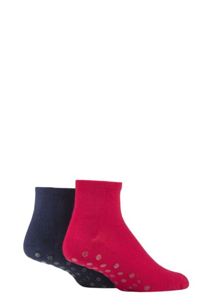 Mens and Women's 2 Pair Lazy Panda Bamboo Cushioned Slipper Socks