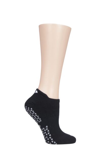 1 Pair Full Front Grip Yoga Organic Cotton Socks Women's - Tavi Noir