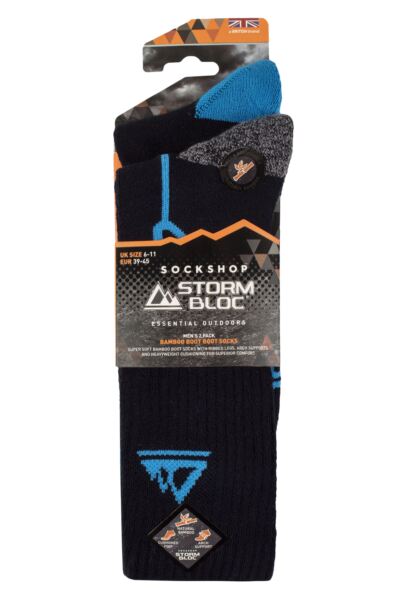 Mens 2 Pair Storm Bloc Bamboo Boot Socks