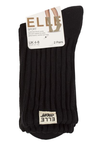 Women's 2 Pair Elle Bamboo Slouch Sports Socks