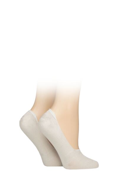2 Pair Bamboo Seamless Shoe liners with Silicone Heel Grips Women's - Elle
