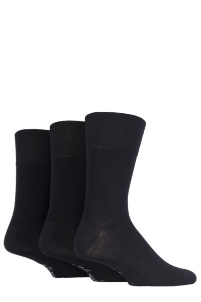 3 Pair Plain Bamboo Socks Men's - Gentle Grip