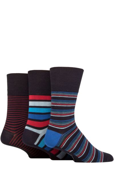 3 Pair Patterned Bamboo Socks Men's - Gentle Grip