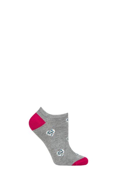 Women's 1 Pair Thought Lily Leopard Heart Bamboo and Organic Cotton Trainer Socks