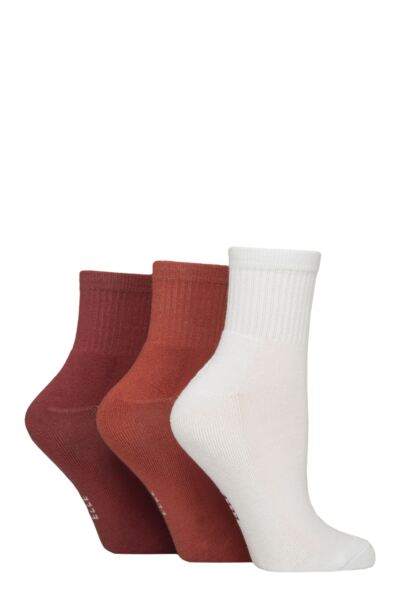Women's 3 Pair Elle Half Cushion Bamboo Sport Anklet Socks