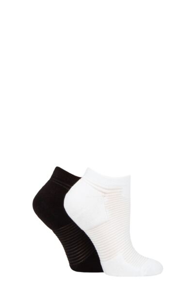 Women's 2 Pair Elle Bamboo Cushioned Heel & Toe No Show Sports Socks