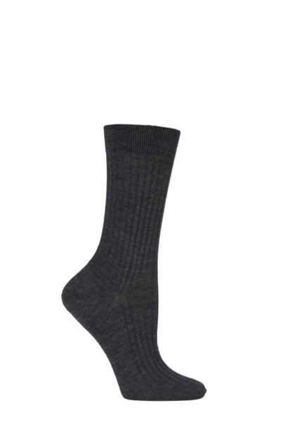 1 Pair Classic Merino Wool Ribbed Socks Women's - Pantherella