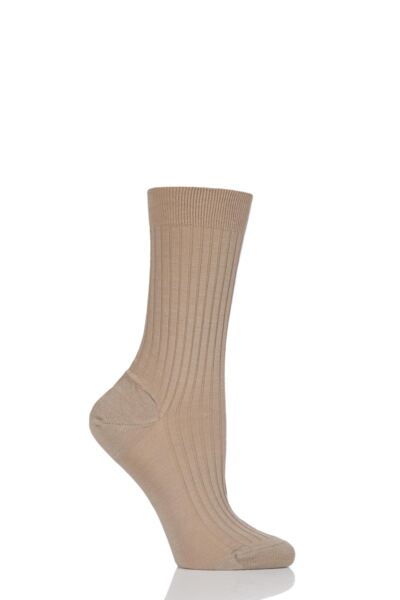 1 Pair Classic Merino Wool Ribbed Socks Women's - Pantherella