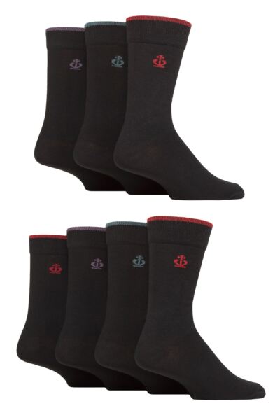 Mens 7 Pair Jeff Banks Plain Recycled Cotton Socks