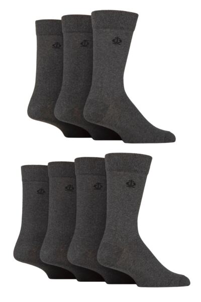 Mens 7 Pair Jeff Banks Plain Recycled Cotton Socks