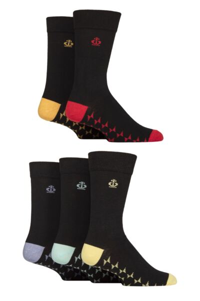 Mens 5 Pair Jeff Banks Plain Recycled Cotton Socks