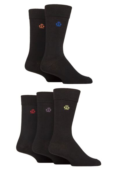 Mens 5 Pair Jeff Banks Plain Recycled Cotton Socks