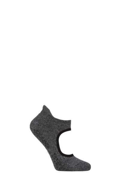 1 Pair Emma Organic Cotton Yoga Socks with Grip Women's - Tavi Noir